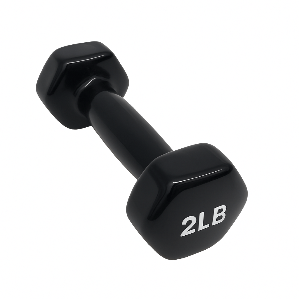 Fit It Out 2lbs Black Vinyl Dumbbells