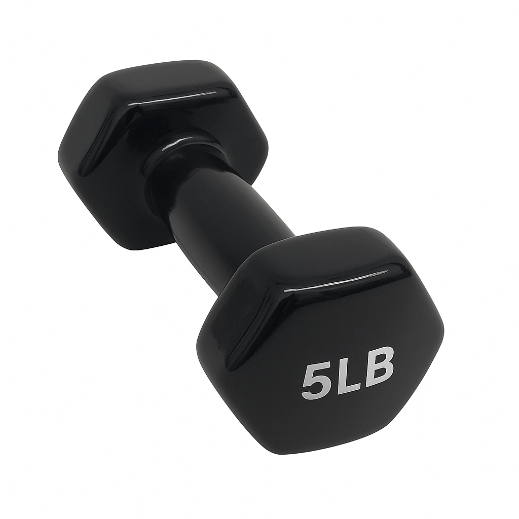 Fit It Out 5lbs Black Vinyl Dumbbells