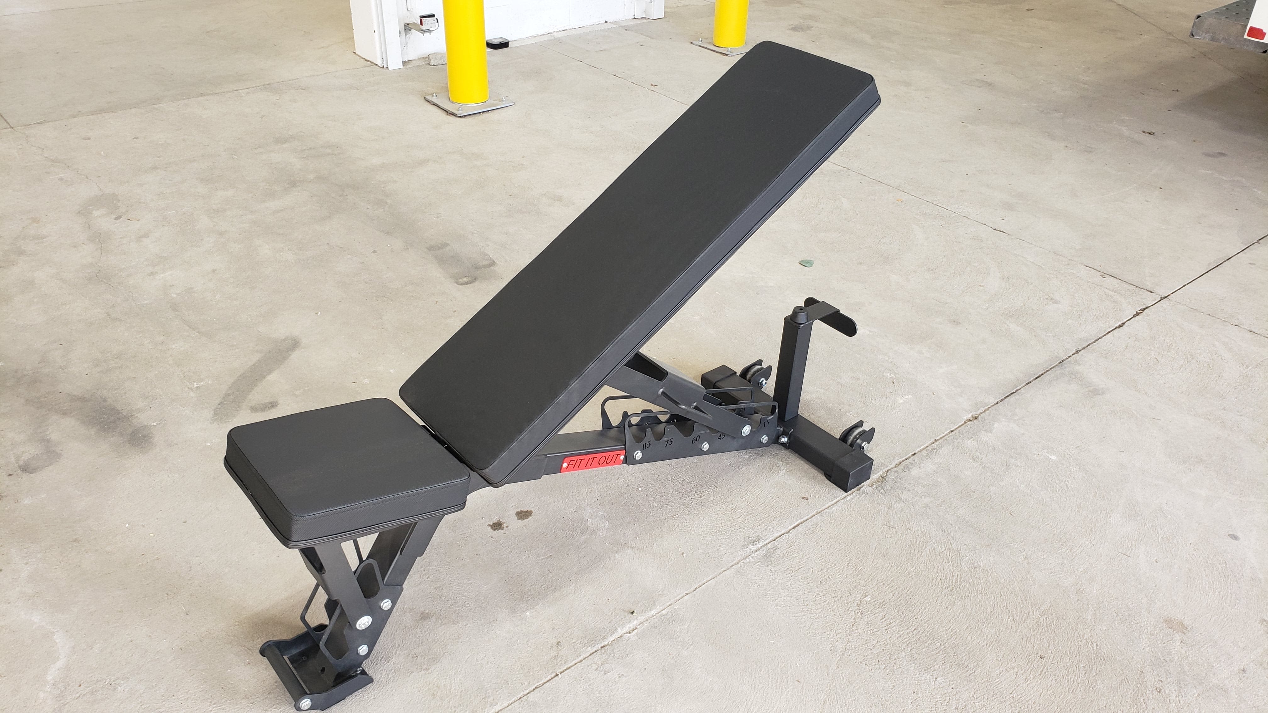 Fit It Out Wall-Mount Rack + Bench + Barbell – Complete Home Strength Package (BFCM25)