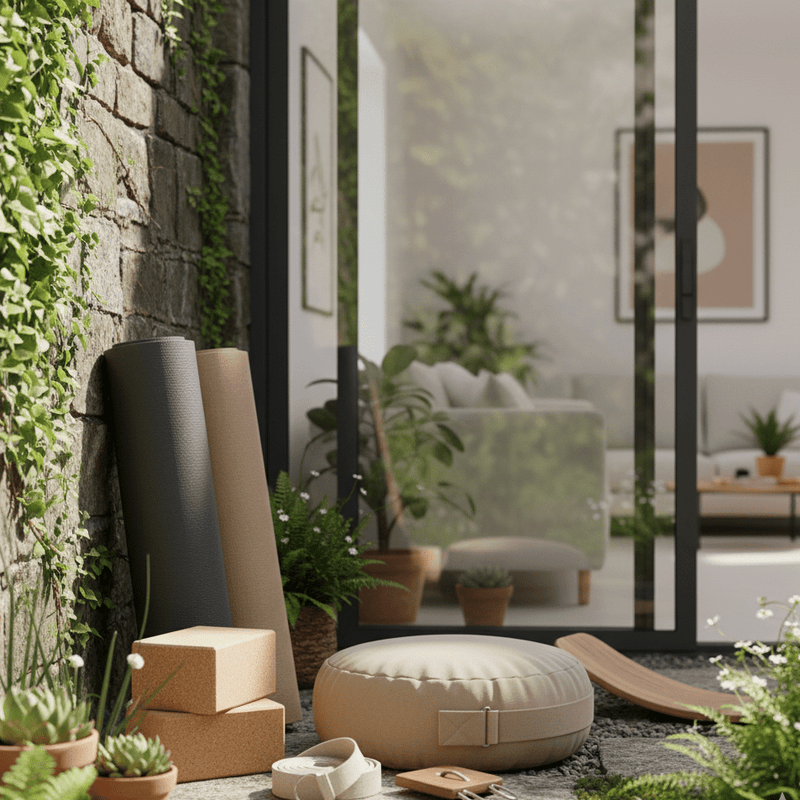 Outdoor living space with a stone wall, plants, and a modern chair.