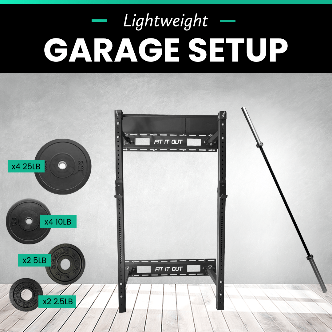 Fit It Out Garage Set-Up with Folding Rack (200lbs) - lightweight